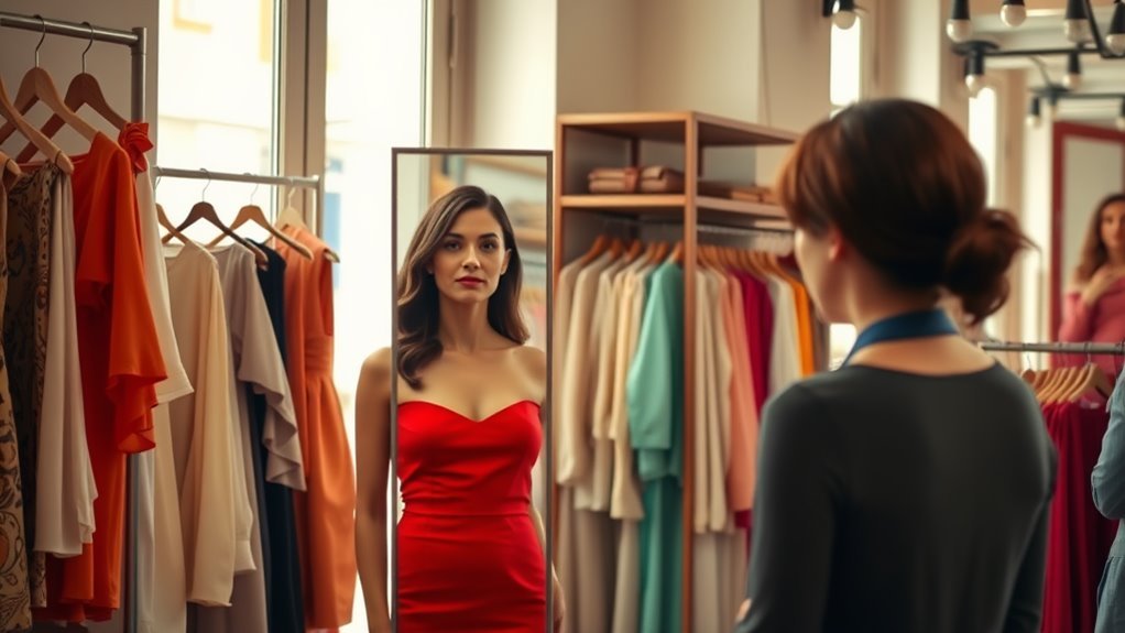 fitting various clothing items